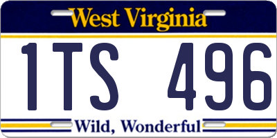 WV license plate 1TS496