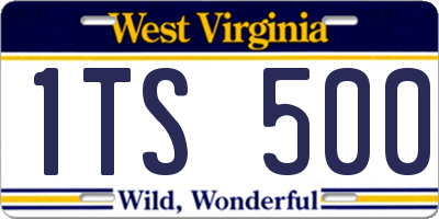 WV license plate 1TS500