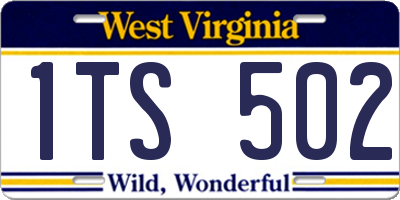 WV license plate 1TS502