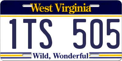 WV license plate 1TS505