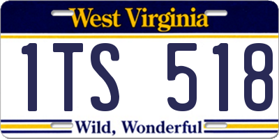 WV license plate 1TS518