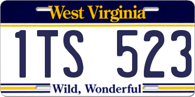 WV license plate 1TS523