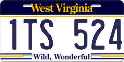WV license plate 1TS524