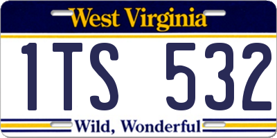 WV license plate 1TS532
