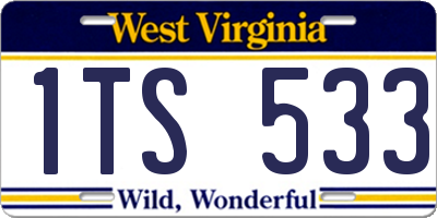 WV license plate 1TS533