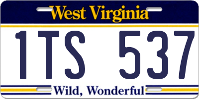 WV license plate 1TS537
