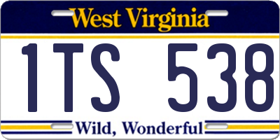 WV license plate 1TS538