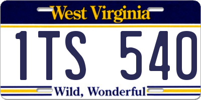 WV license plate 1TS540