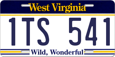 WV license plate 1TS541