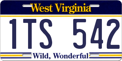 WV license plate 1TS542