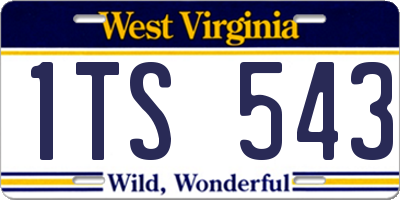 WV license plate 1TS543