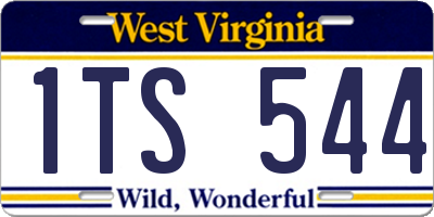WV license plate 1TS544