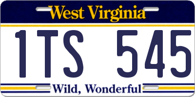 WV license plate 1TS545