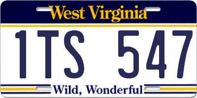WV license plate 1TS547