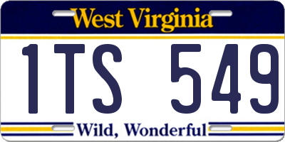 WV license plate 1TS549