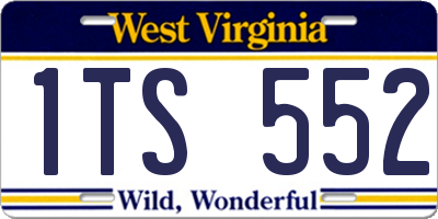 WV license plate 1TS552