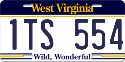 WV license plate 1TS554