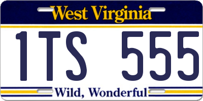 WV license plate 1TS555