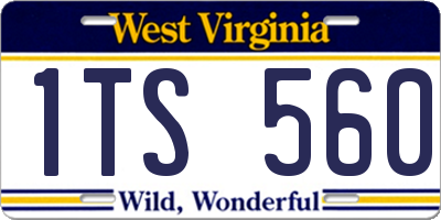 WV license plate 1TS560