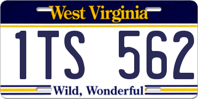 WV license plate 1TS562