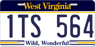 WV license plate 1TS564