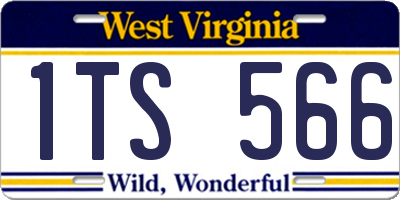 WV license plate 1TS566