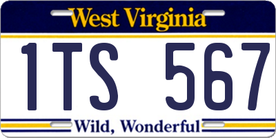 WV license plate 1TS567