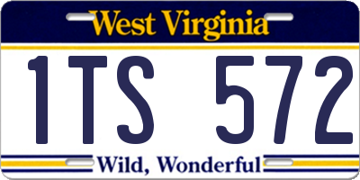 WV license plate 1TS572