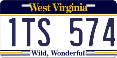 WV license plate 1TS574