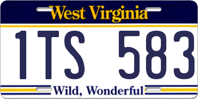 WV license plate 1TS583