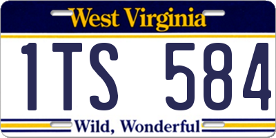 WV license plate 1TS584