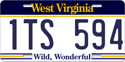 WV license plate 1TS594