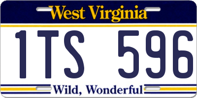 WV license plate 1TS596