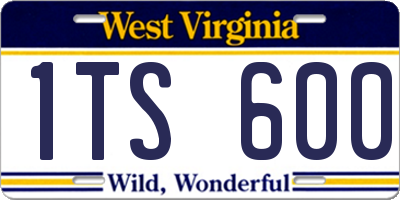 WV license plate 1TS600