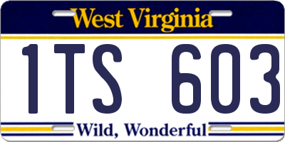 WV license plate 1TS603