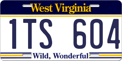 WV license plate 1TS604