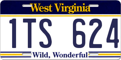 WV license plate 1TS624