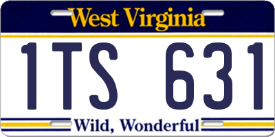 WV license plate 1TS631