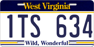 WV license plate 1TS634