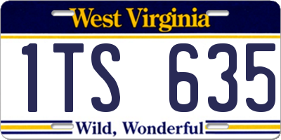 WV license plate 1TS635