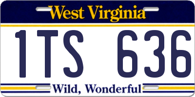 WV license plate 1TS636