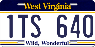 WV license plate 1TS640
