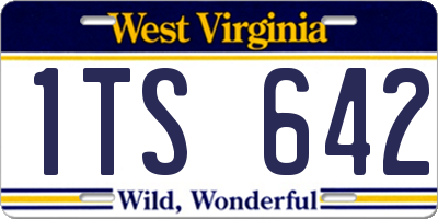 WV license plate 1TS642