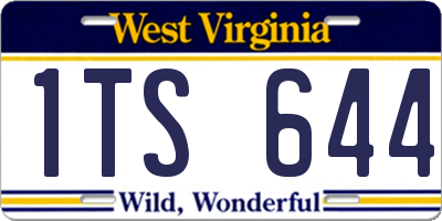 WV license plate 1TS644