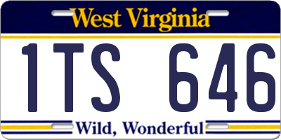 WV license plate 1TS646
