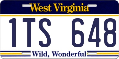 WV license plate 1TS648