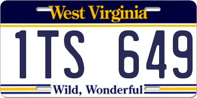 WV license plate 1TS649