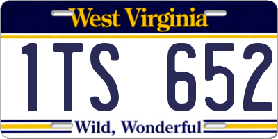WV license plate 1TS652