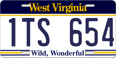 WV license plate 1TS654