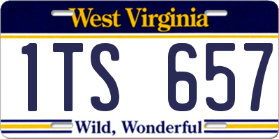 WV license plate 1TS657